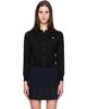 Maison Kitsuné Maison Kitsuné Black Profile Fox Merino Relaxed Polo Cardigan - 1