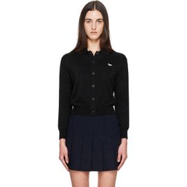 Maison Kitsuné Maison Kitsuné Black Profile Fox Merino Relaxed Polo Cardigan