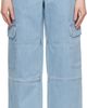Maison Kitsuné Maison Kitsuné Blue Belted Utility Denim Cargo Pants - 1