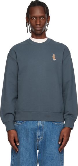 Maison Kitsuné Maison Kitsuné Blue Dressed Fox Comfort Sweatshirt