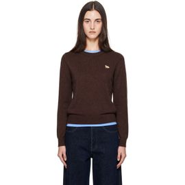Maison Kitsuné Maison Kitsuné Brown Baby Fox Merino Regular Sweater