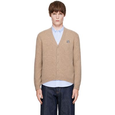 Maison Kitsuné Maison Kitsuné Brown Fox Head Lambswool Comfort Cardigan