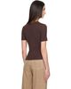 Maison Kitsuné Maison Kitsuné Brown Ribbed Baby Fox Fitted T-shirt - 3