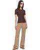 Maison Kitsuné Maison Kitsuné Brown Ribbed Baby Fox Fitted T-shirt - 4