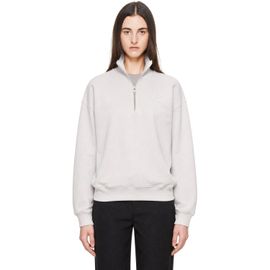 Maison Kitsuné Maison Kitsuné Gray Baby Fox Half Zip Sweatshirt