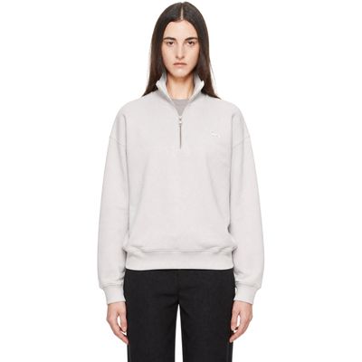 Maison Kitsuné Maison Kitsuné Gray Baby Fox Half Zip Sweatshirt