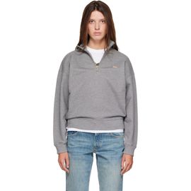 Maison Kitsuné Maison Kitsuné Gray Baby Fox Half Zipped Sweatshirt