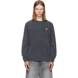 Maison Kitsuné Maison Kitsuné Gray Fox Head Faded Comfort Long Sleeve T-shirt