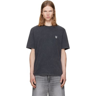 Maison Kitsuné Maison Kitsuné Gray Fox Head Faded Comfort T-shirt