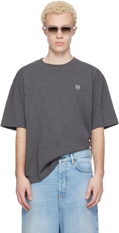 Maison Kitsuné Maison Kitsuné Gray Fox Head Oversize T-shirt