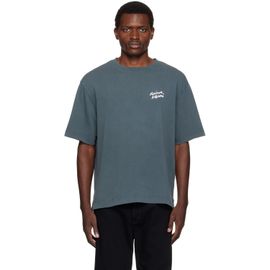 Maison Kitsuné Maison Kitsuné Gray Handwriting Faded Oversize T-shirt
