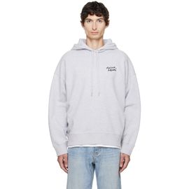 Maison Kitsuné Maison Kitsuné Gray Handwriting Oversized Hoodie