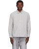 Maison Kitsuné Maison Kitsuné Gray Handwriting Striped Casual Shirt - 1