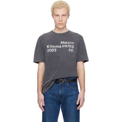 Maison Kitsuné Maison Kitsuné Gray 'Maison Kitsuné 2002' Faded Comfort T-shirt