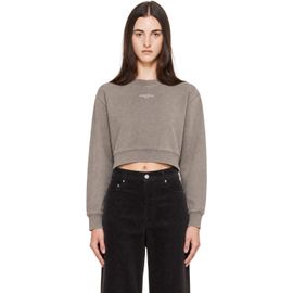 Maison Kitsuné Maison Kitsuné Gray 'Maison Kitsune Paris' Faded Cropped Sweatshirt