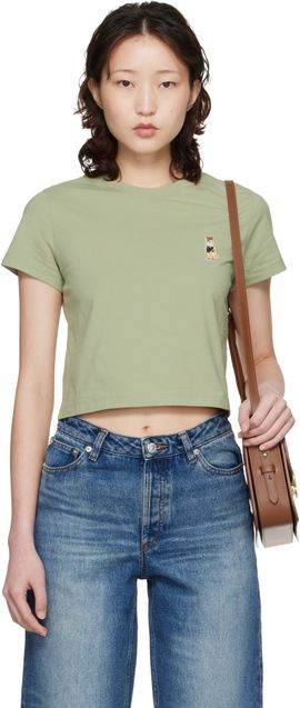 Maison Kitsuné Maison Kitsuné Green Dressed Fox Baby T-shirt