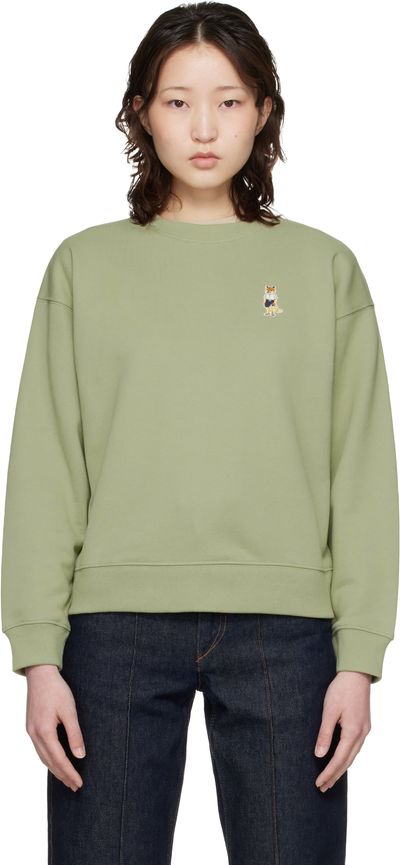 Maison Kitsuné Maison Kitsuné Green Dressed Fox Comfort Sweatshirt