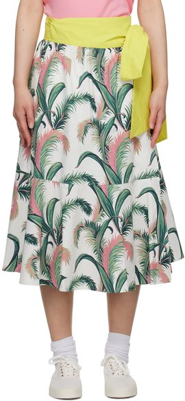 Maison Kitsuné Maison Kitsuné Multicolor Hotel Olympia Edition Palm Frond Midi Skirt