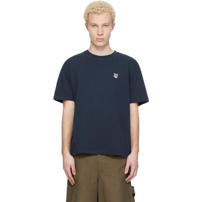 Maison Kitsuné Maison Kitsuné Navy Fox Head Comfort T-shirt