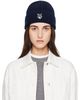 Maison Kitsuné Maison Kitsuné Navy Fox Head Large Beanie - 1