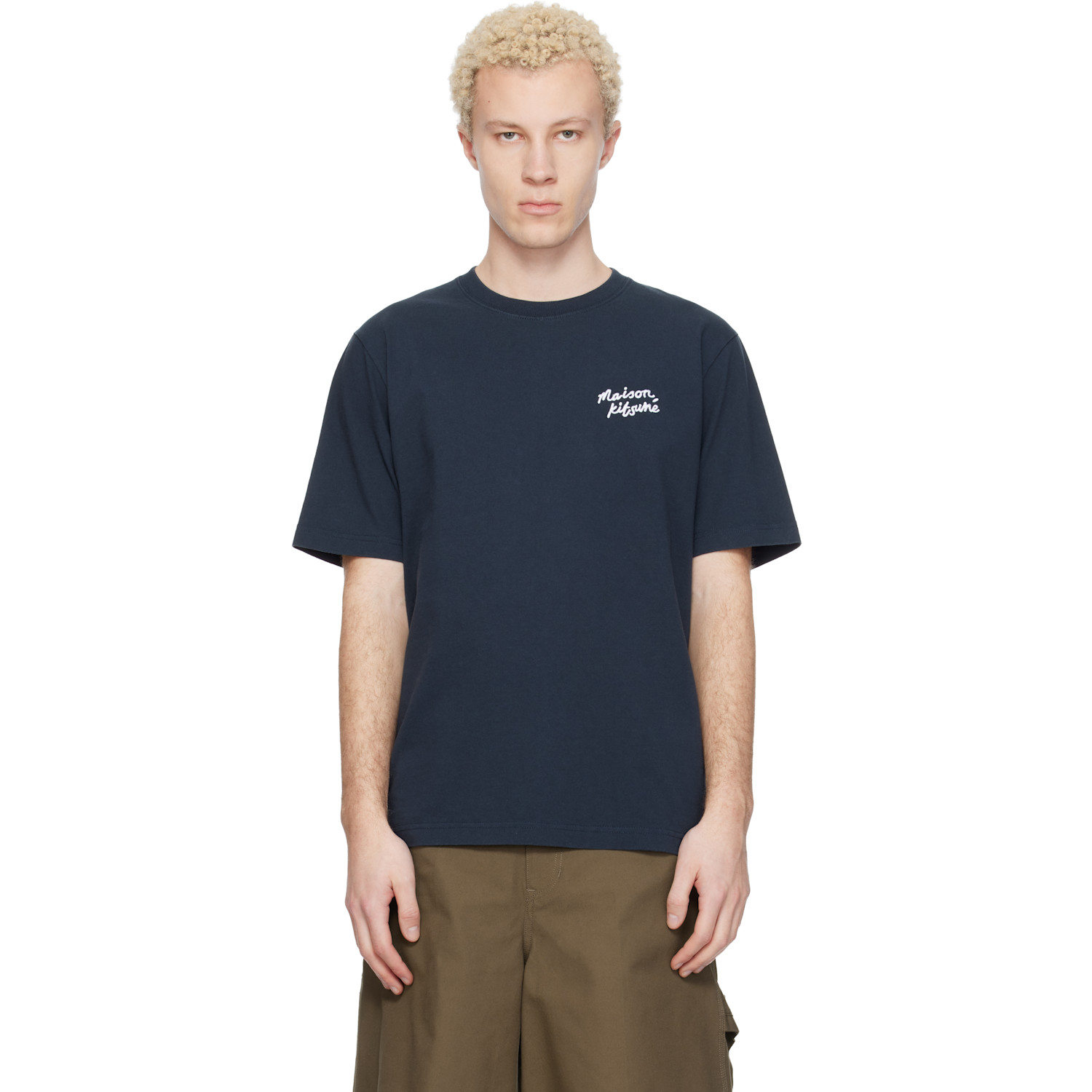 MAISON KITSUNÉ ネイビー Tシャツ Maison Kitsuné - Navy '' Handwriting Comfort T-shirt