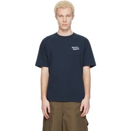 Maison Kitsuné Maison Kitsuné Navy 'Maison Kitsuné' Handwriting Comfort T-shirt