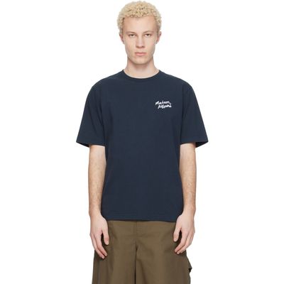 Maison Kitsuné Maison Kitsuné Navy 'Maison Kitsuné' Handwriting Comfort T-shirt