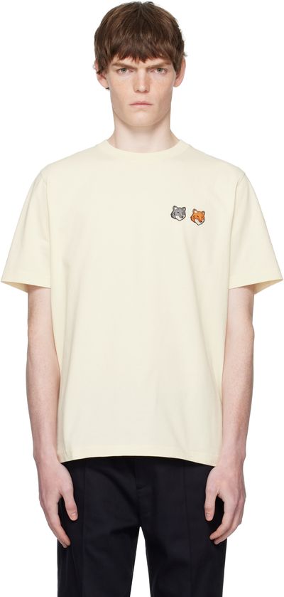 Maison Kitsuné Maison Kitsuné Off-White Double Bold Fox Head Comfort T-shirt