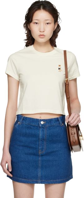 Maison Kitsuné Maison Kitsuné Off-White Dressed Fox Baby T-shirt