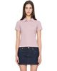 Maison Kitsuné Maison Kitsuné Pink Baby Fox Faded Cropped Polo - 1