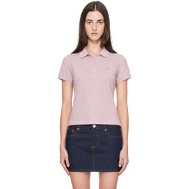 Maison Kitsuné Maison Kitsuné Pink Baby Fox Faded Cropped Polo