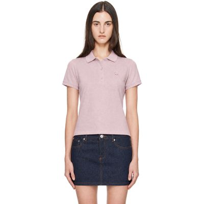 Maison Kitsuné Maison Kitsuné Pink Baby Fox Faded Cropped Polo