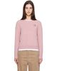 Maison Kitsuné Maison Kitsuné Pink Fox Head Lambswool Comfort Sweater - 1