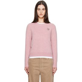 Maison Kitsuné Maison Kitsuné Pink Fox Head Lambswool Comfort Sweater