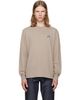 Maison Kitsuné Maison Kitsuné Taupe Fox Head Comfort Long Sleeve T-shirt - 1