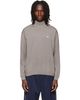 Maison Kitsuné Maison Kitsuné Taupe Profile Fox Comfort Mock Neck Sweater - 1