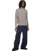 Maison Kitsuné Maison Kitsuné Taupe Profile Fox Comfort Mock Neck Sweater - 4