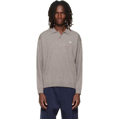 Maison Kitsuné Maison Kitsuné Taupe Profile Fox Comfort Polo