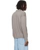 Maison Kitsuné Maison Kitsuné Taupe Profile Fox Comfort Polo Cardigan - 3