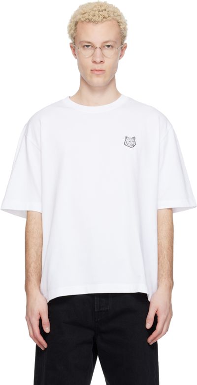 Maison Kitsuné Maison Kitsuné White Fox Head Oversize T-shirt