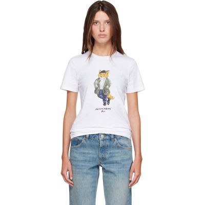 Maison Kitsuné Maison Kitsuné White Weekend Fox Regular T-shirt