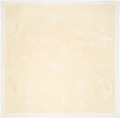 Maison Kitsuné Maison Kitsuné Yellow Parisian Map Silk Scarf