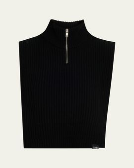 Maison Margiela Cropped Wool-Blend Sweater Vest