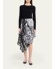 Maison Margiela Draped Floral Silk Midi Skirt - 2