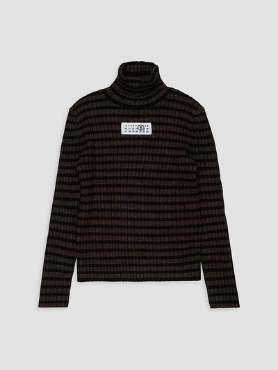 Maison Margiela Little Kid's & Kid's Striped Jersey Turtleneck Sweater