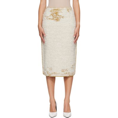Maison Margiela Maison Margiela Beige Acid Knit Midi Skirt
