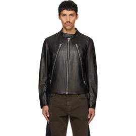 Maison Margiela Maison Margiela Black 5-Zip Leather Jacket