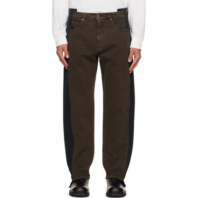 Maison Margiela Maison Margiela Black & Brown Straight-Leg Jeans