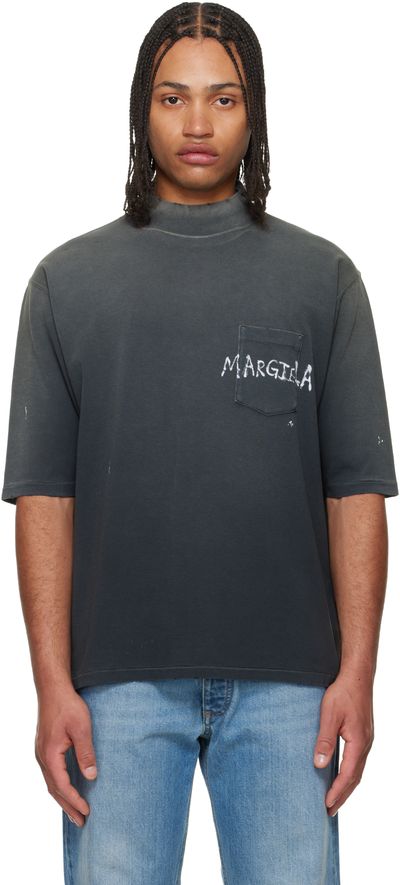 Maison Margiela Maison Margiela Black Faded Paint Splatter T-shirt