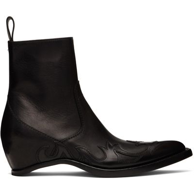 Maison Margiela Maison Margiela Black Heel-Less Western Flame Boots